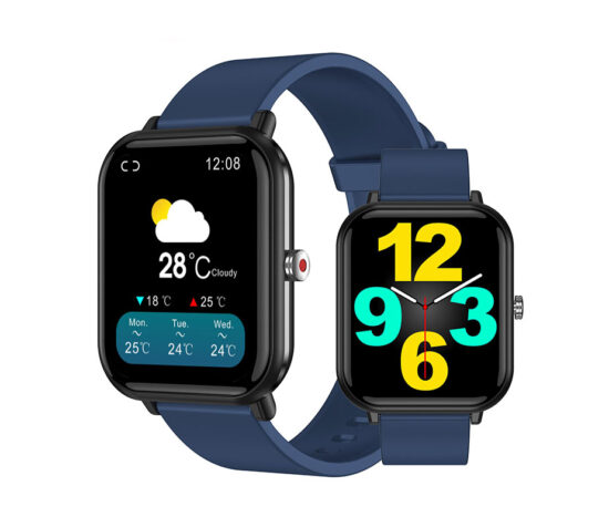 SmartWatch με Παρακολούθηση Θερμοκρασίας Σώματος, Λεπτό Καντράν & Λουράκι Σιλικόνης ITR-SQ9 Μπλε