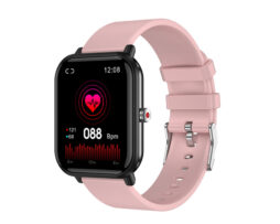 SmartWatch με Παρακολούθηση Θερμοκρασίας Σώματος, Λεπτό Καντράν & Λουράκι Σιλικόνης ITR-SQ9 Ροζ