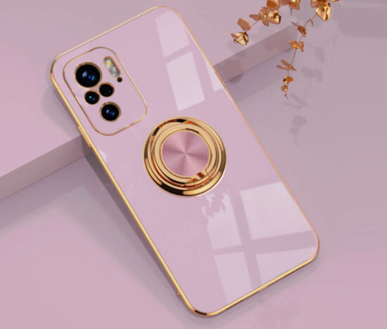 Θήκη Retro Elegance Purple με Holder Metallic Ring + 9H Tempered Glass - Xiaomi Redmi NOTE 10