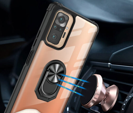 Θήκη Super Drop Resistant Μαύρη με Magnetic Holder + 9H Tempered Glass – Xiaomi Redmi NOTE 10 PRO 4G