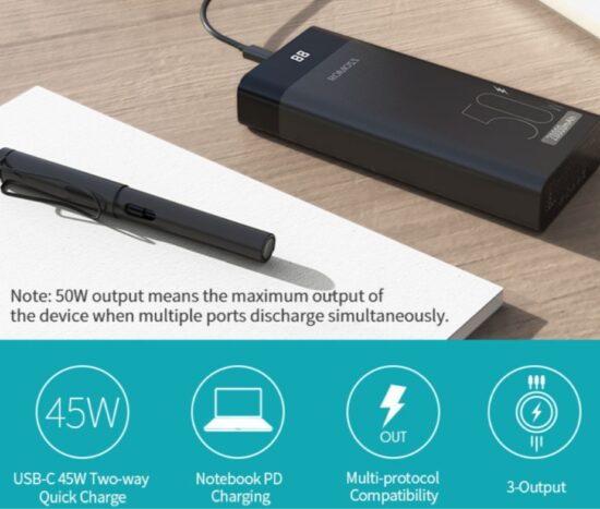 ROMOSS PPD20 Led Quick Charge 3.0 Power bank 50W - 20000mAh