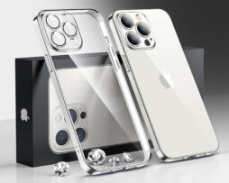 "Look 14" Electroplate Θήκη Ασημί με Camera Lens + 9H Tempered Glass - iPhone 14