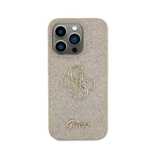 Θήκη GUESS Glitter Άκαμπτη με Λογότυπο Χρυσή - iPhone 15 PRO