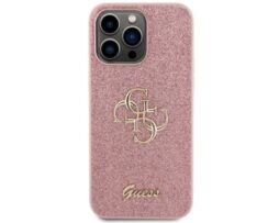 Θήκη GUESS Glitter Άκαμπτη με Λογότυπο Ροζ - iPhone 15 PRO MAX