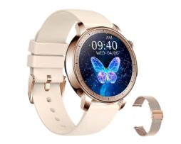 SmartWatch με Bluetooth Κλήση, Ελληνικό Μενού, Amoled Οθόνη & Ανοξείδωτο Mesh Λουράκι + ΔΩΡΟ Λουράκι Σιλικόνης ITR-S65 Rose Gold