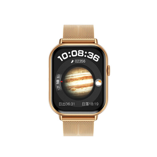 SmartWatch με Bluetooth Κλήση, Λειτουργίες HRV-MET & Μεταλλικό Λουράκι ITR-TKYG44 Χρυσό
