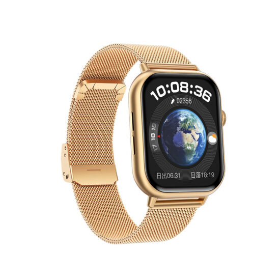 SmartWatch με Bluetooth Κλήση, Λειτουργίες HRV-MET & Μεταλλικό Λουράκι ITR-TKYG44 Χρυσό